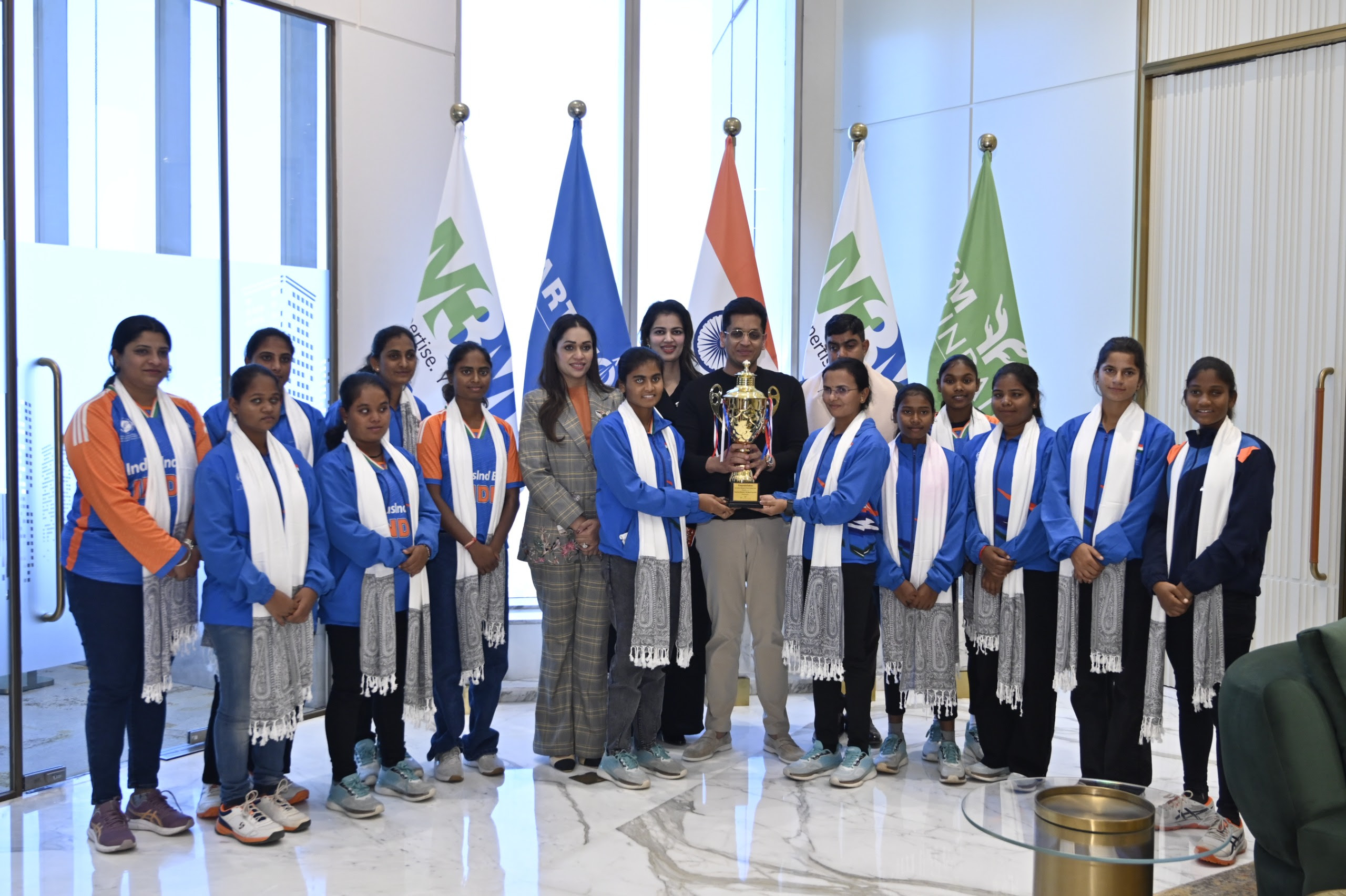 World T20 Champion Indian Women's Blind Cricket Team Meets Dr Payal Kanodia at M3M Foundation